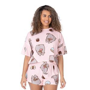 Pusheen Womens/Ladies Short Pajama Set / Pink
